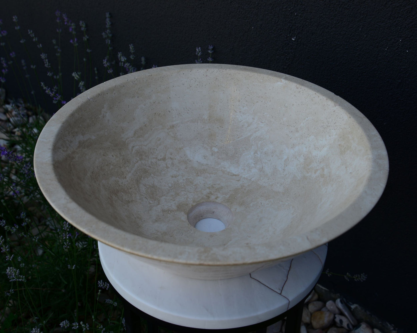 HANDCRAFTED LIGHT BEIGE TRAVERTINE SINK