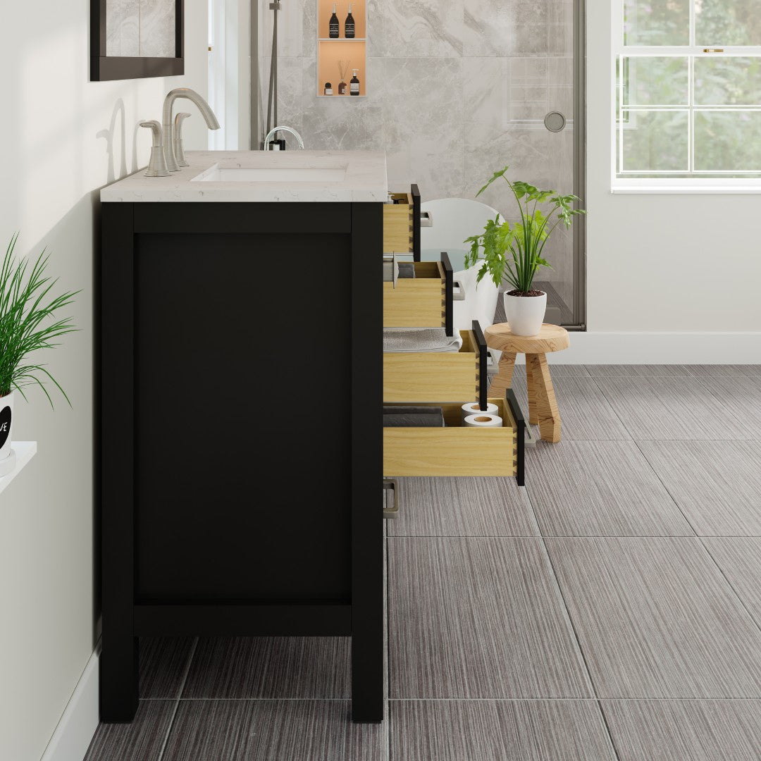 Eviva Aberdeen Bath Vanity with Counter Top and Undermount Porcelain Sink (24"-96")