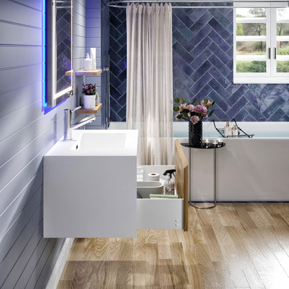 Eviva Venice Wall Mount Bath Vanity with Acrylic Top and Integrated Sink
