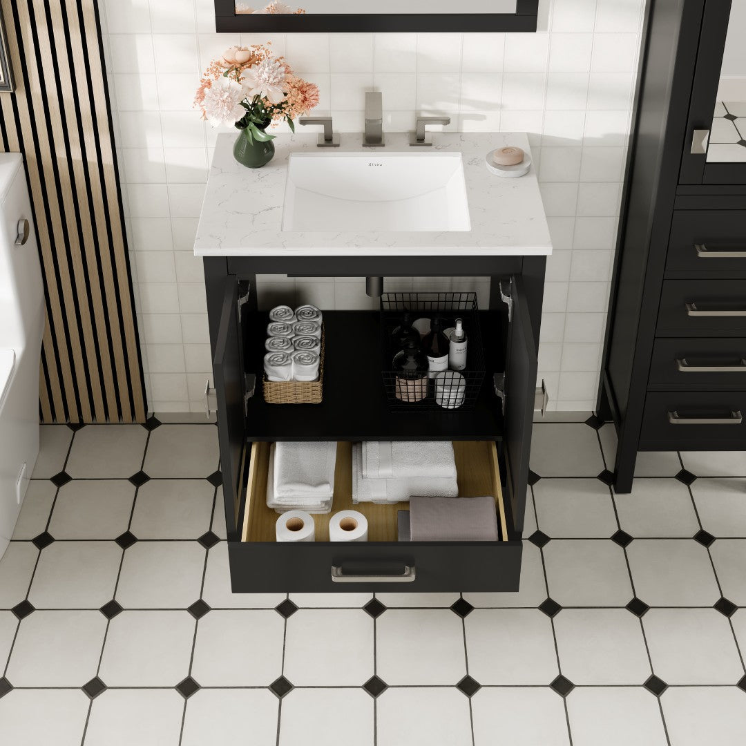 Eviva Aberdeen Bath Vanity with Counter Top and Undermount Porcelain Sink (24"-96")