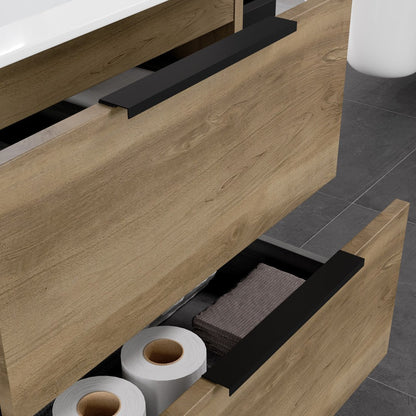 Eviva Marina Bath Vanity with Porcelain Top and Integrated Sink
