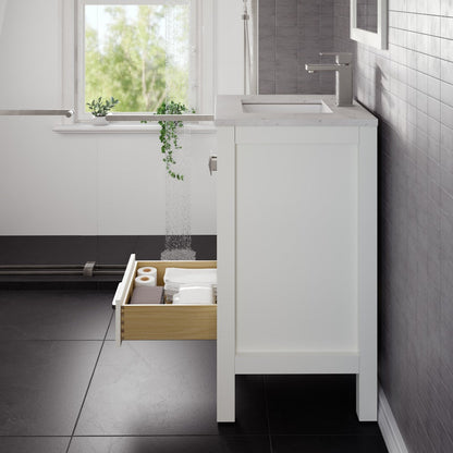 Eviva London Bath Vanity with Carrara Quartz Top and Undermount Porcelain Sink (20"-60")