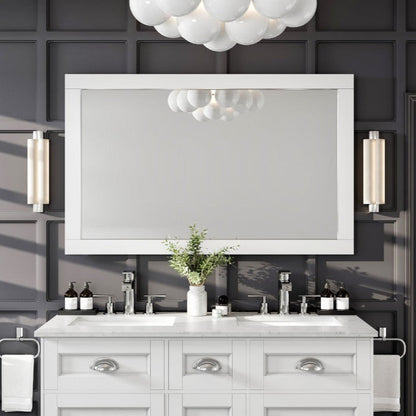 Eviva Aberdeen 72" x 30" Rectangular White Wooden Framed Mirror