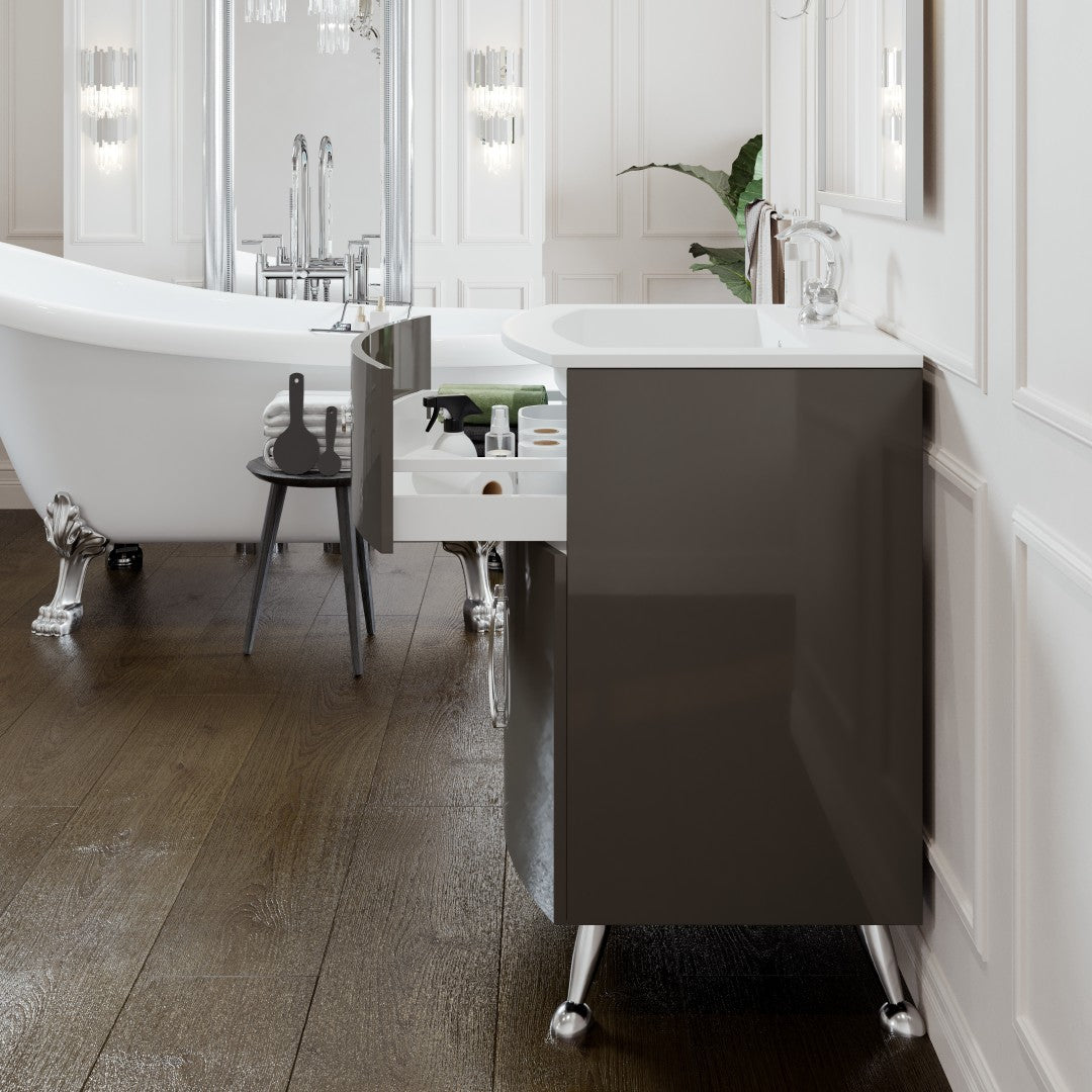 Eviva Lina Bath Vanity with Porcelain Top and Integrated Sink
