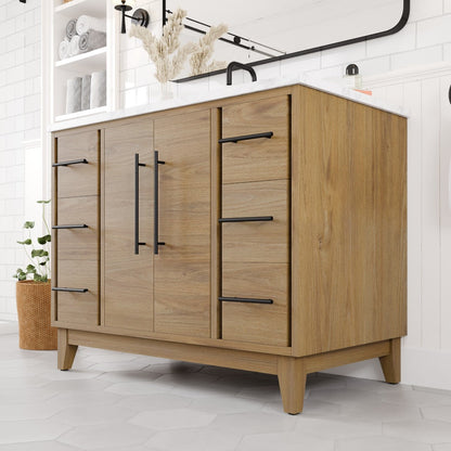Eviva Graham Bath Vanity with Engineered Stone Top and Integrated Sink (30"-72")