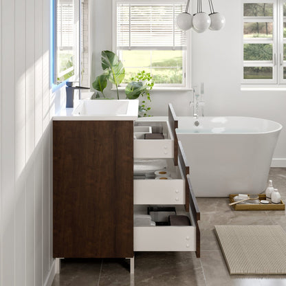 Eviva Joy Bath Vanity with Porcelain Top and Integrated Sink (24"-40")