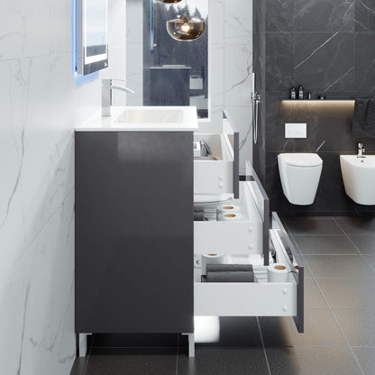 Eviva Libra Bath Vanity with Porcelain Top and Integrated Sink