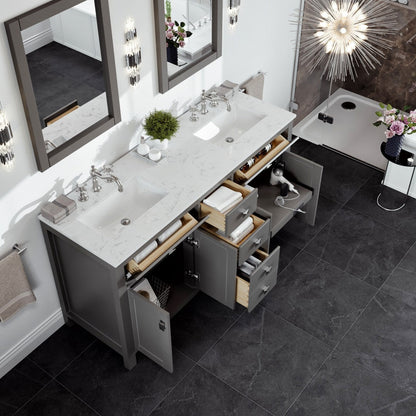 Eviva Artemis Bath Vanity with Engineered Stone Top & Undermount Porcelain Sink (42"-72")