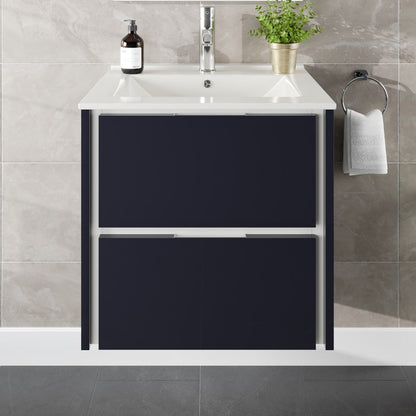 Eviva Luna Wall Mount Bath Vanity with Porcelain Top and Integrated Sink (24"-32")