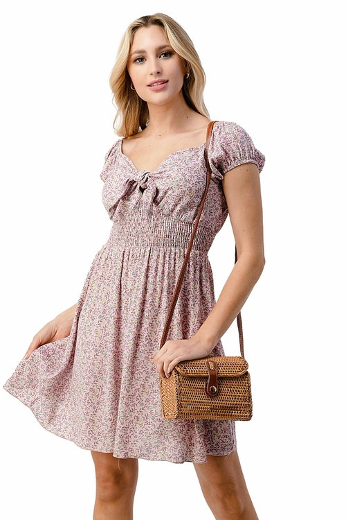 Bow Tie Front Cap Sleeves Emma Dress Daisy Floral | Apparel | Kitchen + Metal