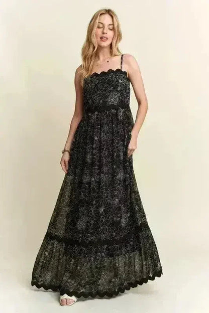 Floral Maxi Cami Dress – Adjustable Straps & Flowy Silhouette
