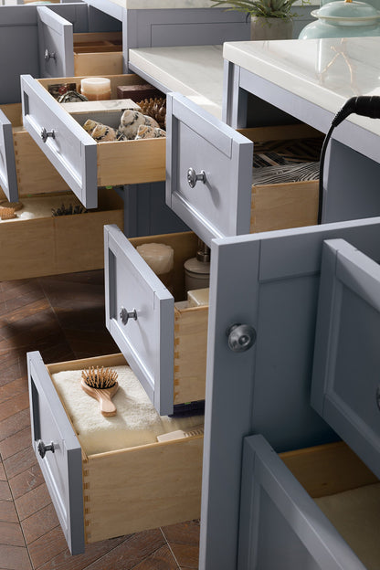 Copper Cove Encore 122" Double Vanity Set, Silver Gray