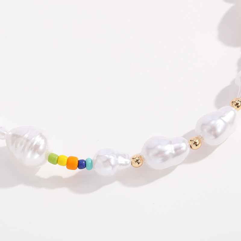 Gold-plated Pearl Necklace with Inlaid Pearls - Multi-row Women's Suit