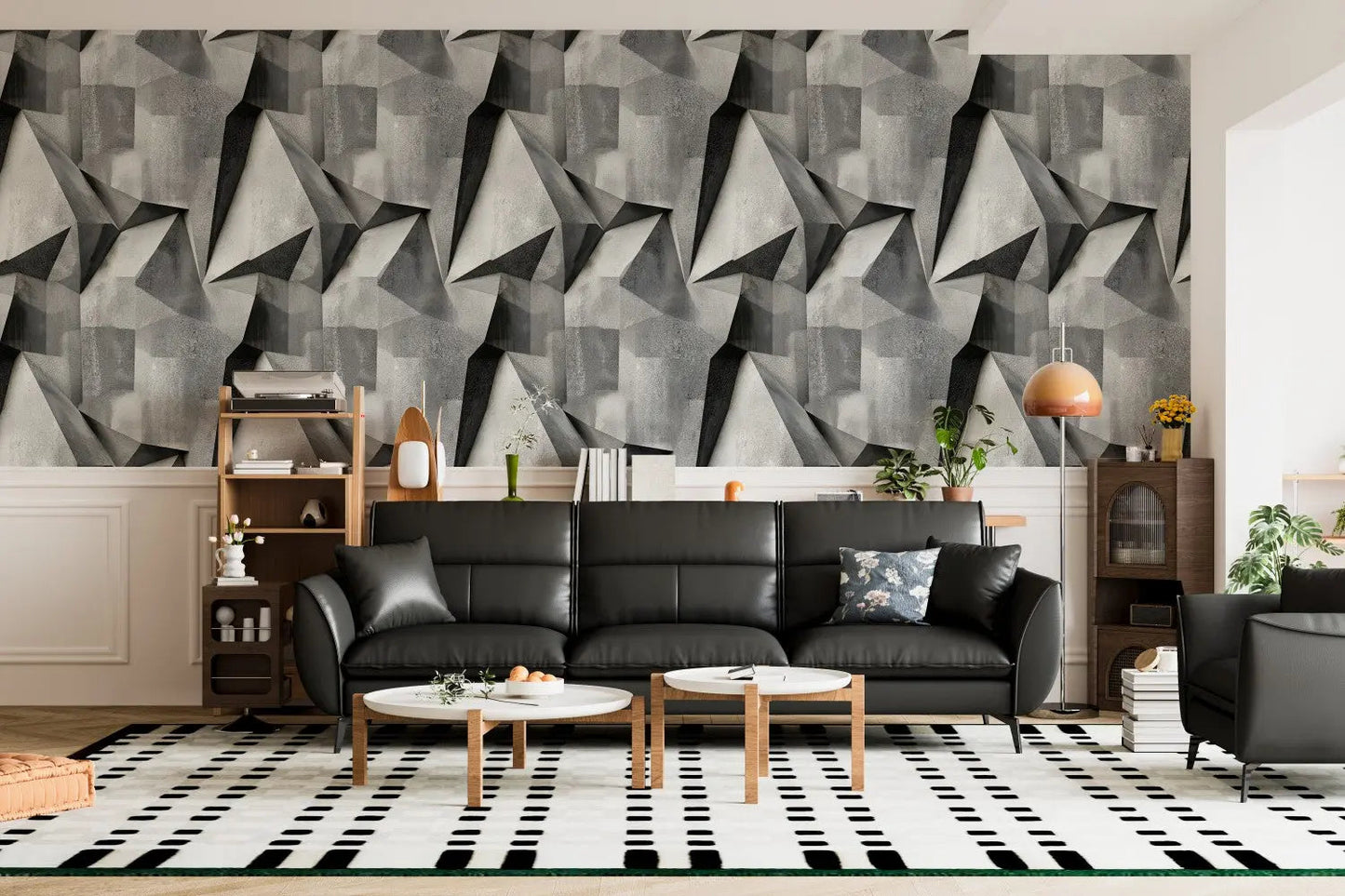 Urban Graphite Facets Mural
