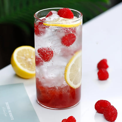 6pcs Borosilicate Glass Drinking Cups Set, 250/400ml Clear Highball