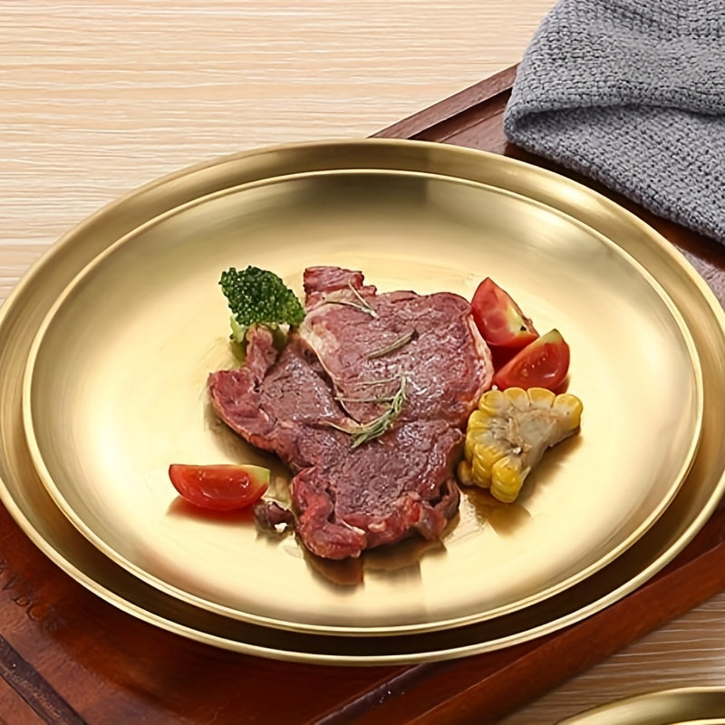 Elegant Stainless Steel Dessert  Snack Plate  Retro Style | Kitchen [Metal] | Kitchen + Metal