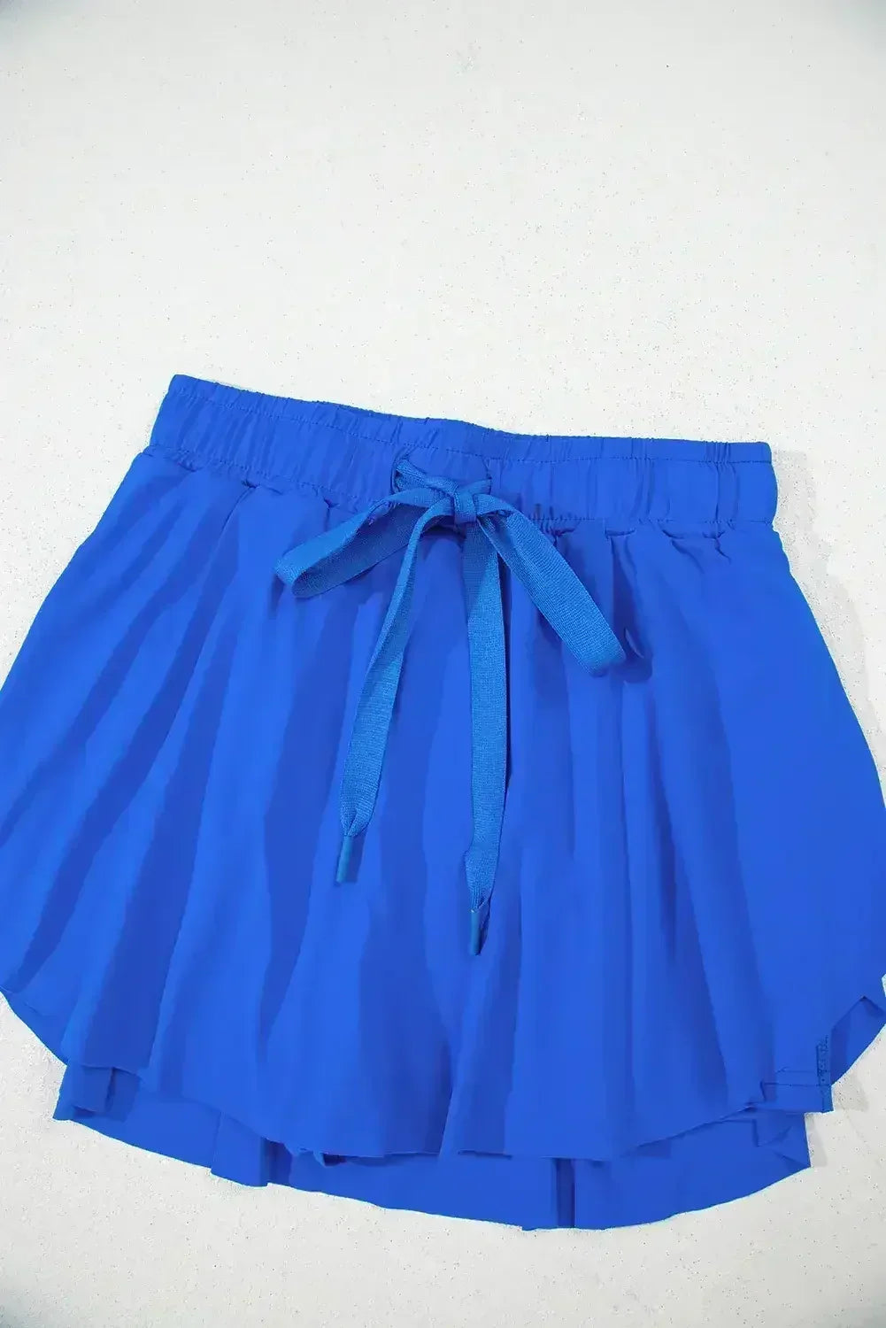 Light Green Drawstring High Waist Lined Tennis Skort