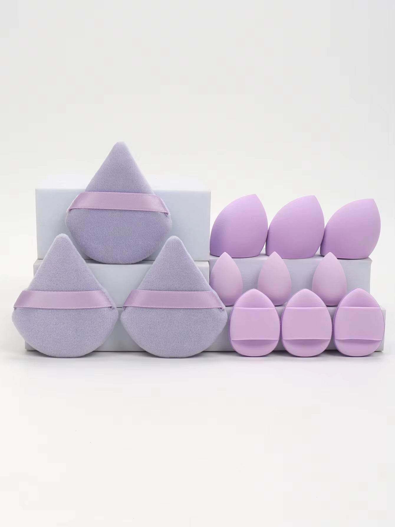 12-Piece Makeup Sponge Set – Loose Powder Puffs, Mini Cushions, Beauty Blenders for All Uses