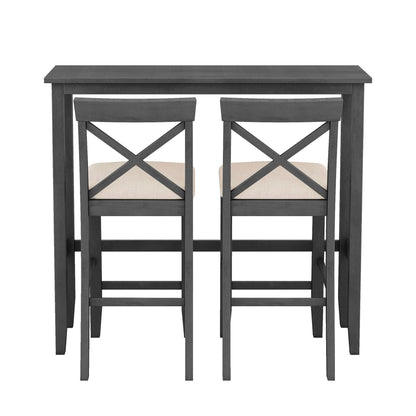Farmhouse 48"Rectangular Wood Bar Height Dining Set Kitchen Breakfast