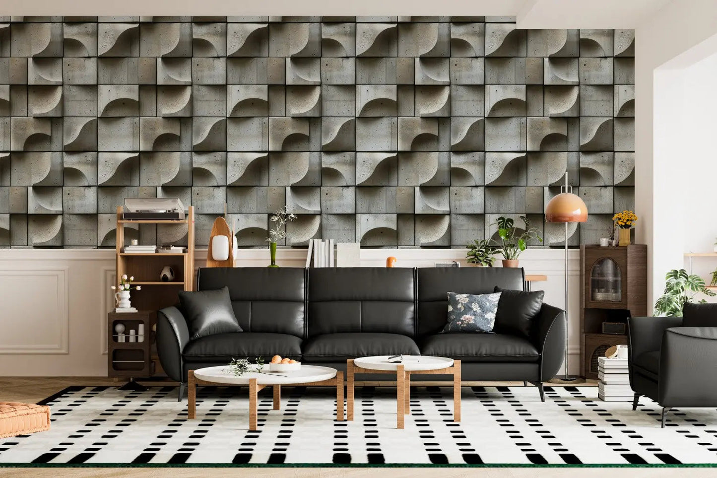 Brutalist Flow Concrete Wallpaper