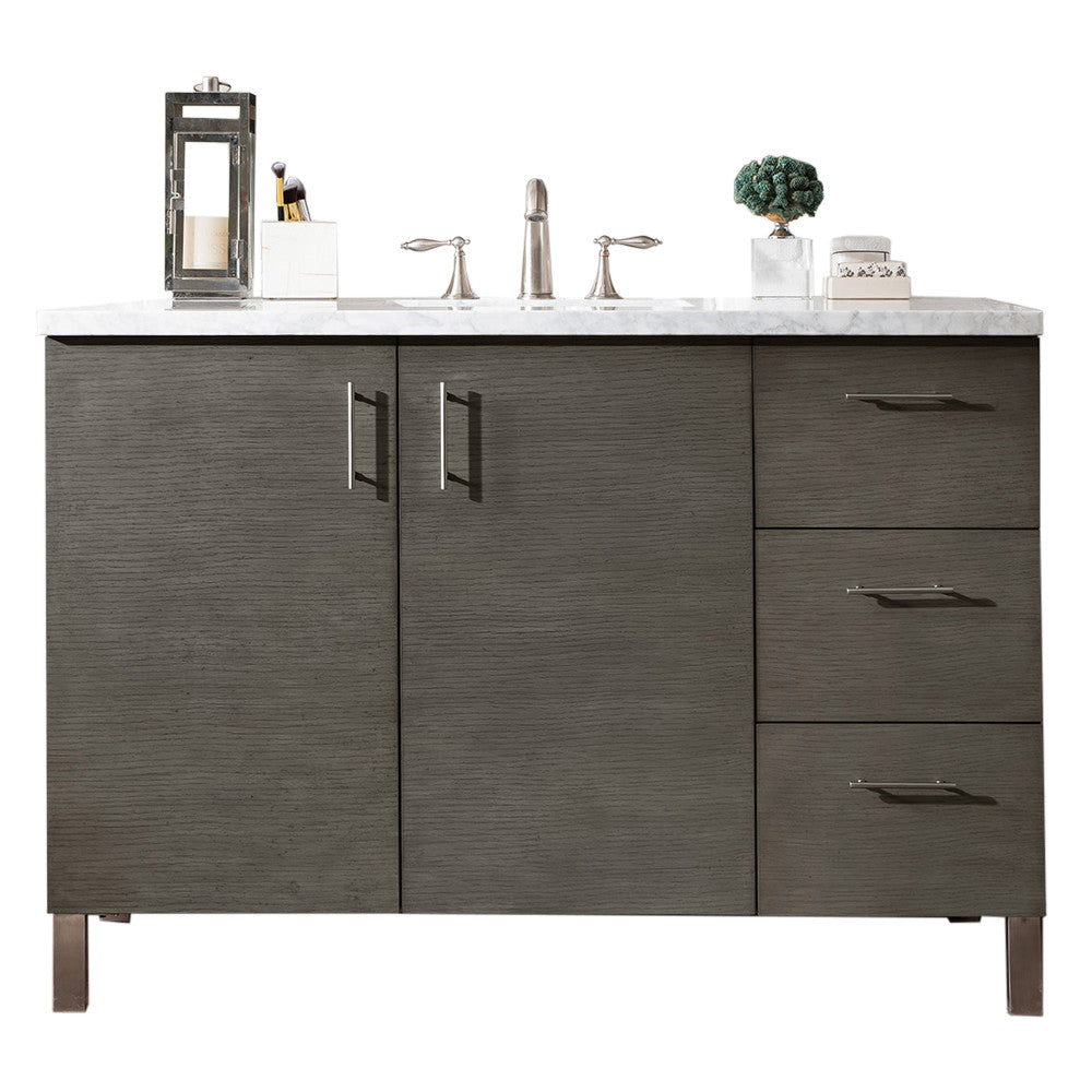 Metropolitan 48" Single Vanity Cabinet, Silver Oak