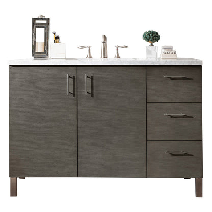 Metropolitan 48" Single Vanity Cabinet, Silver Oak