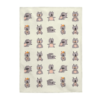 Lama Yoga Poses Velveteen Plush Blanket | Kitchen + Metal