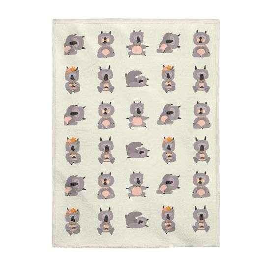 Lama Yoga Poses Velveteen Plush Blanket | Kitchen + Metal
