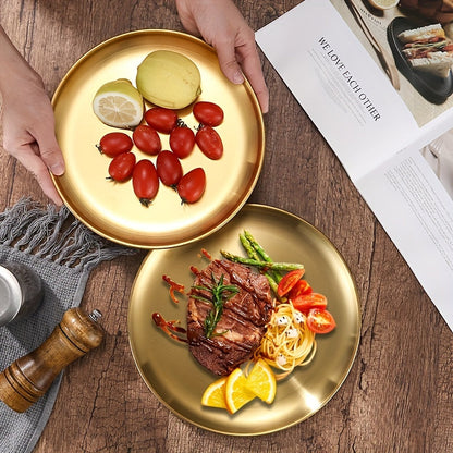 Elegant Stainless Steel Dessert  Snack Plate  Retro Style | Kitchen [Metal] | Kitchen + Metal