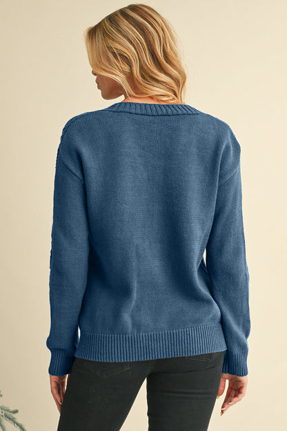 Dark Khaki Cardigan - Hollow Knit Drop Shoulder Style