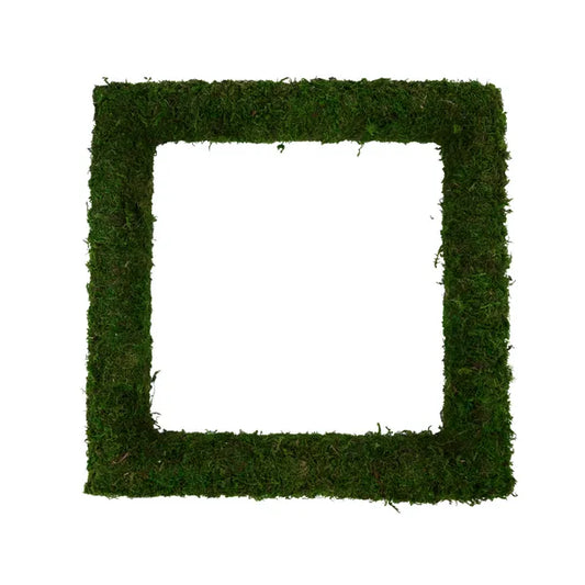 18"SQUARE MOSS WREATH GREEN