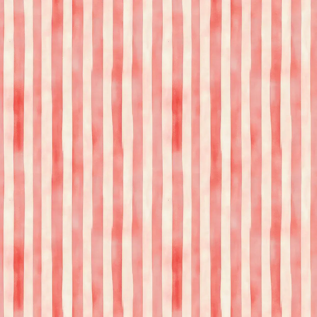 Coral Watercolor Stripe Wallpaper