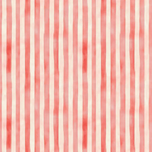 Coral Watercolor Stripe Wallpaper