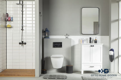 Paloma 24" White Bathroom Vanity with Quartz Top & Black Hardware