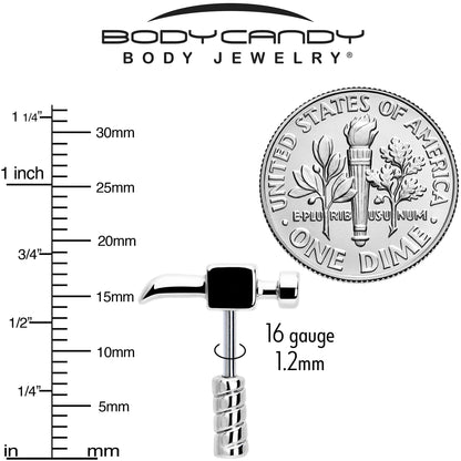 16G 1/4 Optical Illusion Hammer Cartilage Tragus Earring