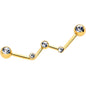 14G Clear Gem Gold Tone Constellation Style Project Bar 32mm