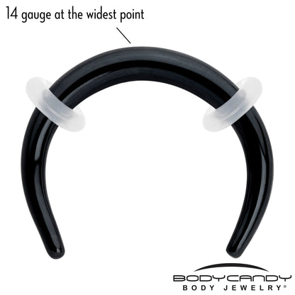 14G 5/16 Black Pincher Crescent Taper