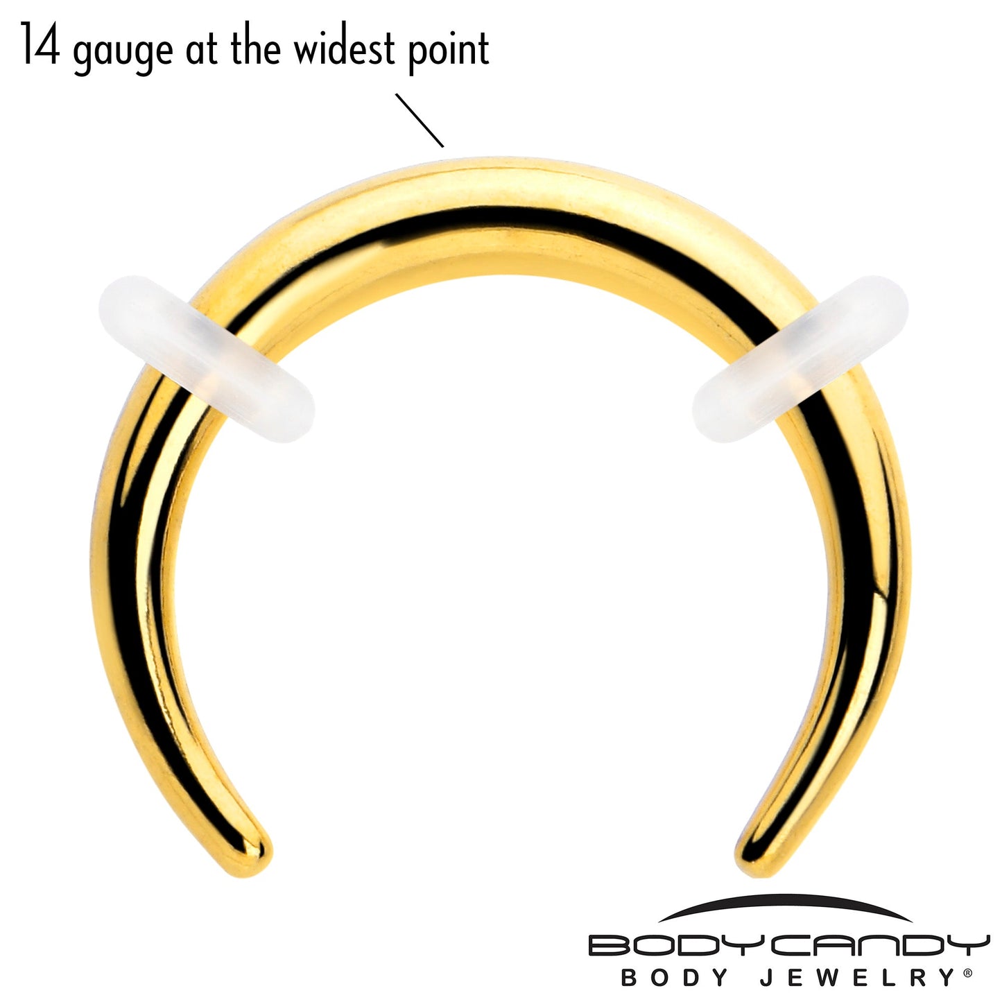 14G 5/16 Gold Tone Pincher Crescent Taper