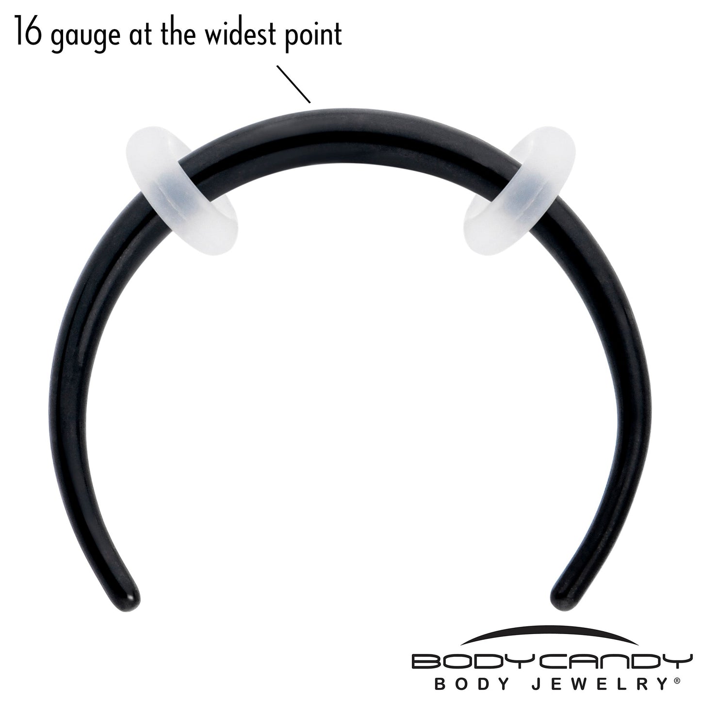 16G 3/8 Black Pincher Crescent Taper