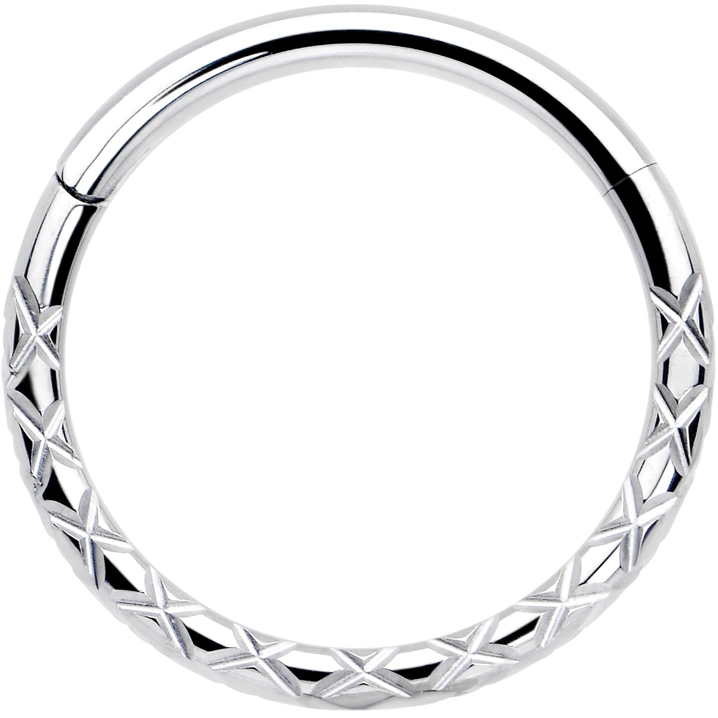 16G 3/8 Implant Grade Titanium Snakeskin Style Hinged Segment Ring