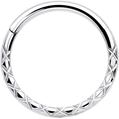 16G 3/8 Implant Grade Titanium Snakeskin Style Hinged Segment Ring