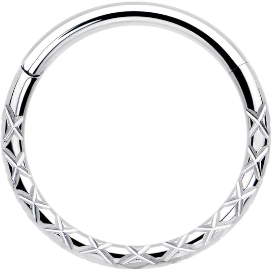 16G 3/8 Implant Grade Titanium Snakeskin Style Hinged Segment Ring