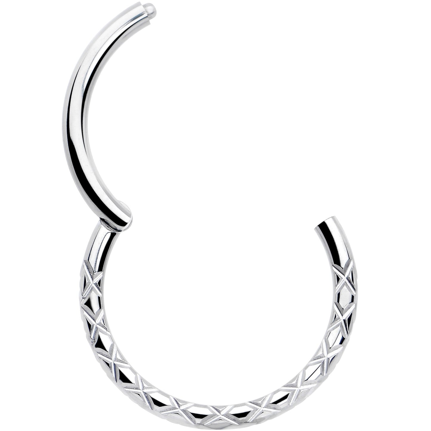 16G 3/8 Implant Grade Titanium Snakeskin Style Hinged Segment Ring