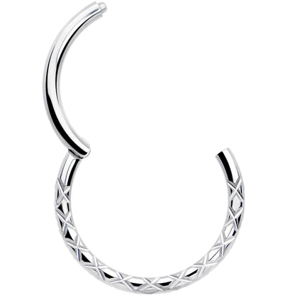 16G 3/8 Implant Grade Titanium Snakeskin Style Hinged Segment Ring