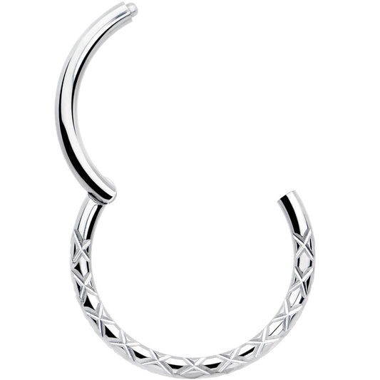 16G 3/8 Implant Grade Titanium Snakeskin Style Hinged Segment Ring