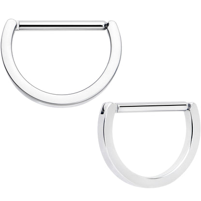 14G 13mm Implant Grade Titanium D Shaped Nipple Clicker Set