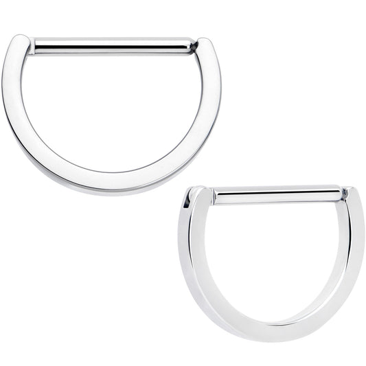 14G 13mm Implant Grade Titanium D Shaped Nipple Clicker Set