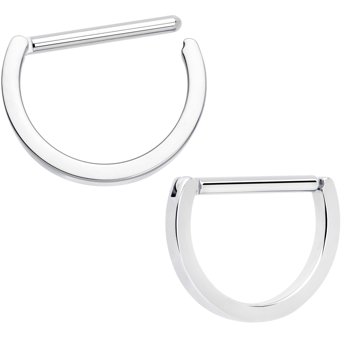 14G 13mm Implant Grade Titanium D Shaped Nipple Clicker Set