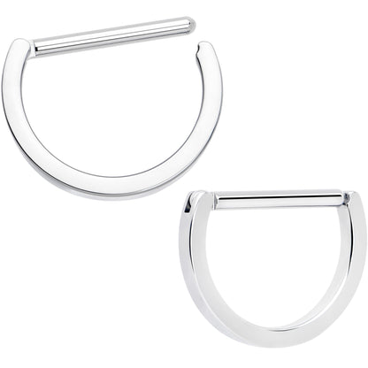 14G 13mm Implant Grade Titanium D Shaped Nipple Clicker Set