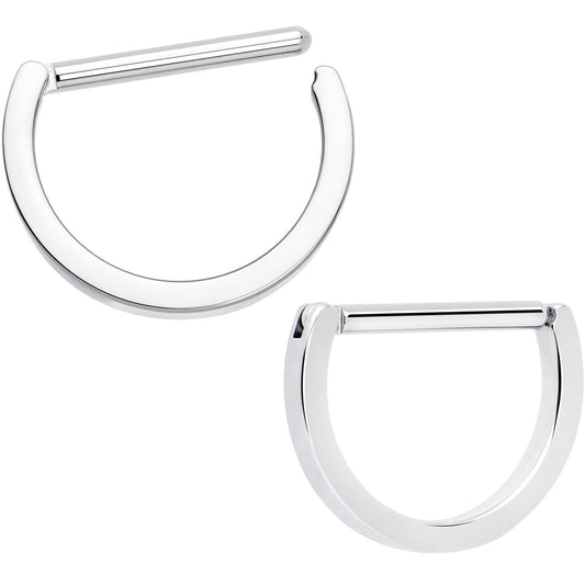 14G 13mm Implant Grade Titanium D Shaped Nipple Clicker Set